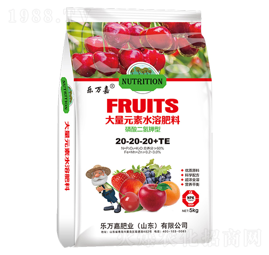 磷酸二氫鉀型大量元素水溶肥料20-20-20+TE-樂萬(wàn)嘉