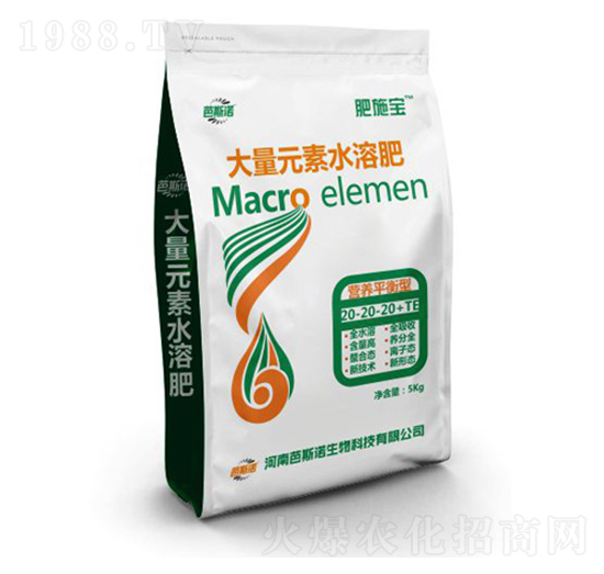 平衡型大量元素水溶肥20-20-20+TE-肥施寶-芭斯諾