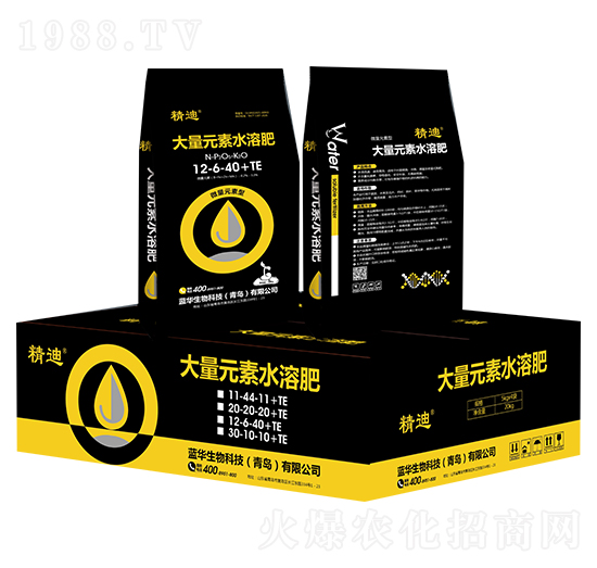 大量元素水溶肥料12-6-40+TE-精迪-藍(lán)華生物