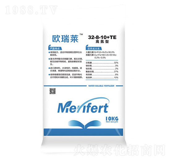 高氮型大量元素水溶肥32-8-10+TE-歐瑞萊-美瑞農(nóng)業(yè)