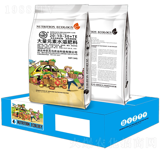 大量元素水溶肥料20-10-30+TE-中農(nóng)天馬