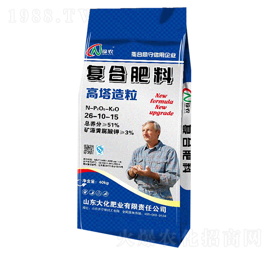 高塔造粒復(fù)合肥料26-10-15-大化肥業(yè)