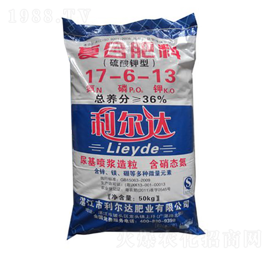 硫酸鉀型復合肥料17-6-13-利爾達