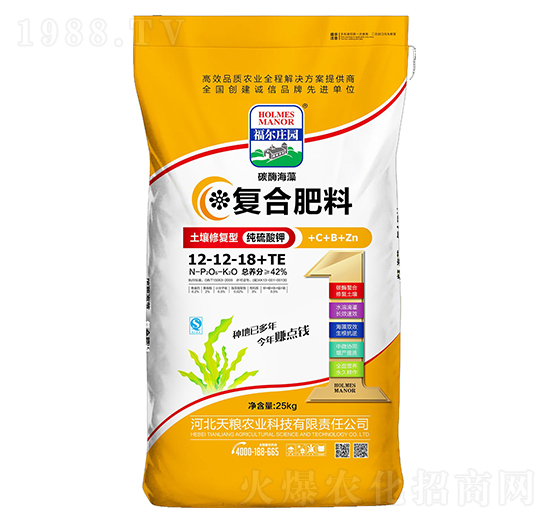 碳酶海藻復(fù)合肥料12-12-18+TE-福爾莊園-天糧農(nóng)業(yè)
