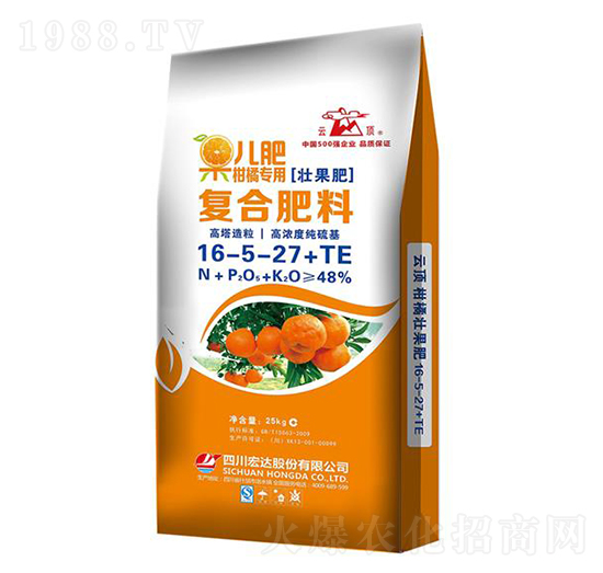 復(fù)合肥料16-5-37+TE-云頂柑橘壯果肥-宏達(dá)股份