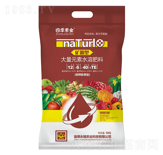 礦源型大量元素水溶肥料12-6-40+TE-四季素全-永瑞農業(yè)