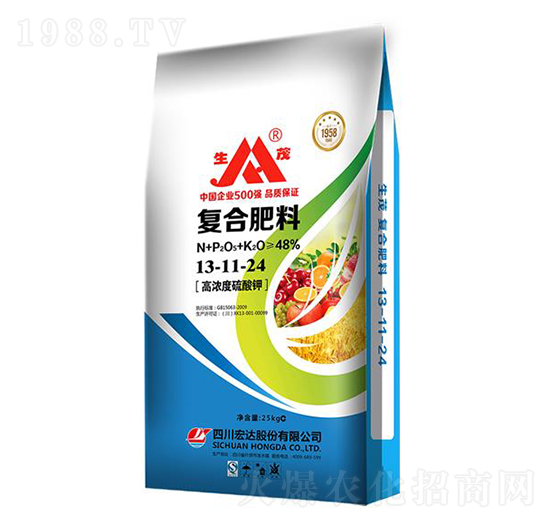 高濃度硫酸鉀復(fù)合肥料13-11-24-生茂-宏達股份