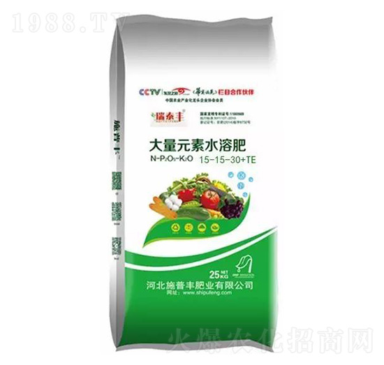 大量元素水溶肥15-15-30+TE-施普豐