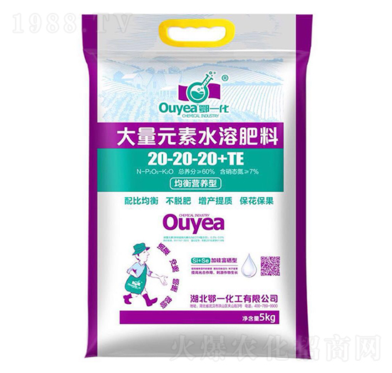 大量元素水溶肥料20-20-20+TE-鄂一化工