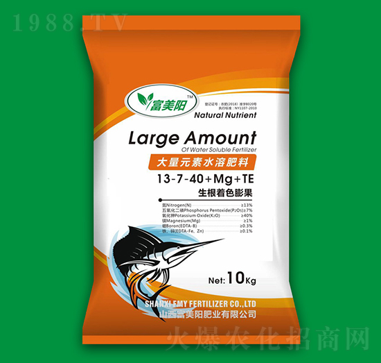 大量元素水溶肥料13-7-40+Mg+TE-富美陽