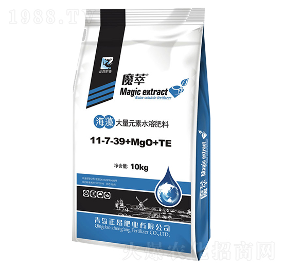 海藻大量元素水溶肥料11-7-39+MgO+TE-魔萃-正昂肥業(yè)