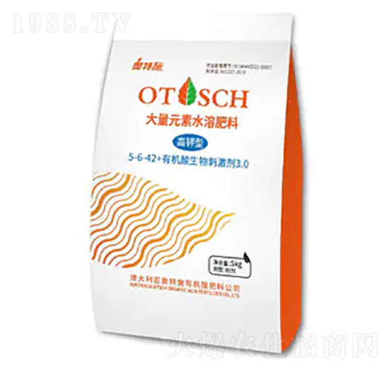 高鉀型大量元素水溶肥料5-6-42+有機(jī)酸生物刺激劑-奧特施
