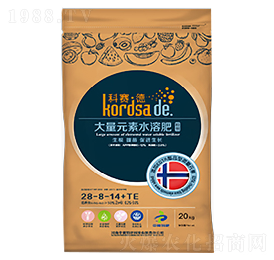高氮型大量元素水溶肥料28-8-14+TE-科賽德-中黃特肥