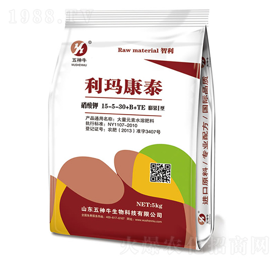 5kg硝酸鉀15-5-30+B+TE-利瑪康泰-五神牛