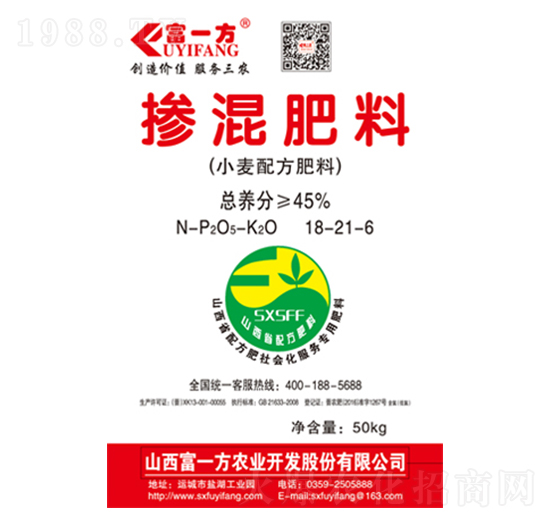 小麥專用摻混肥料18-214-6-富一方