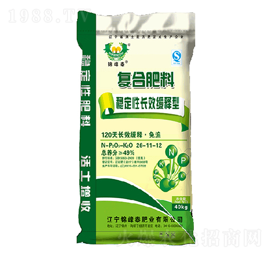 穩(wěn)定性長效緩釋型復(fù)合肥料26-11-12-錦峰泰