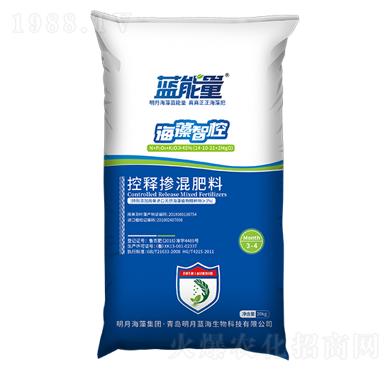 控釋摻混肥料14-10-21+2MgO-海藻智控-藍能量