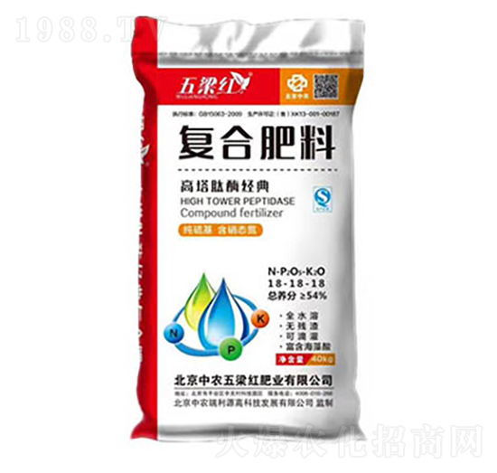 高塔肽酶經(jīng)典復(fù)合肥料18-18-18-五梁紅