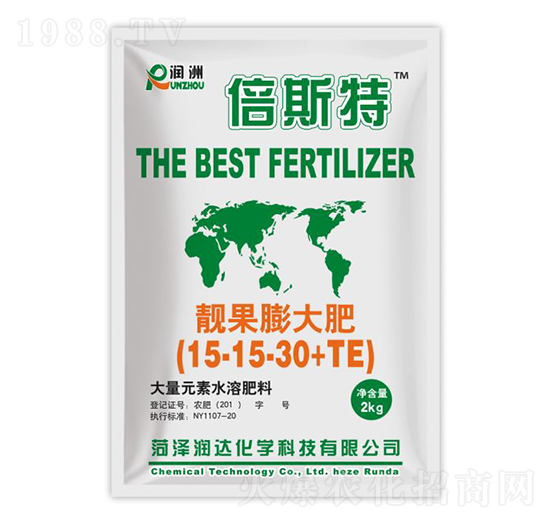靚果膨大肥大量元素水溶肥15-30-15+TE-倍斯特-潤達化學