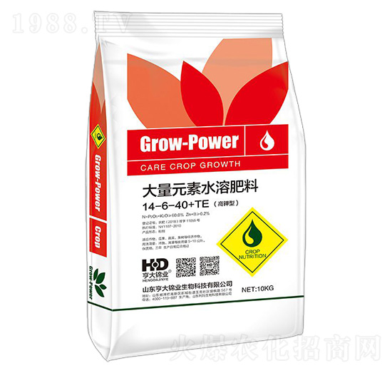 高鉀型大量元素水溶肥14-6-40+TE-亨大錦業(yè)