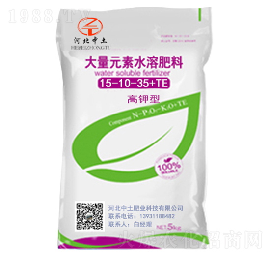 高鉀型大量元素水溶肥料15-10-30+TE-中土肥料