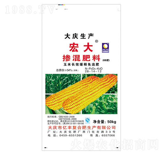 玉米長(zhǎng)效緩釋摻混肥料28-14-12-億豐