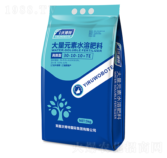 高氮型大量元素水溶肥料30-10-10+TE-英瑞沃博特