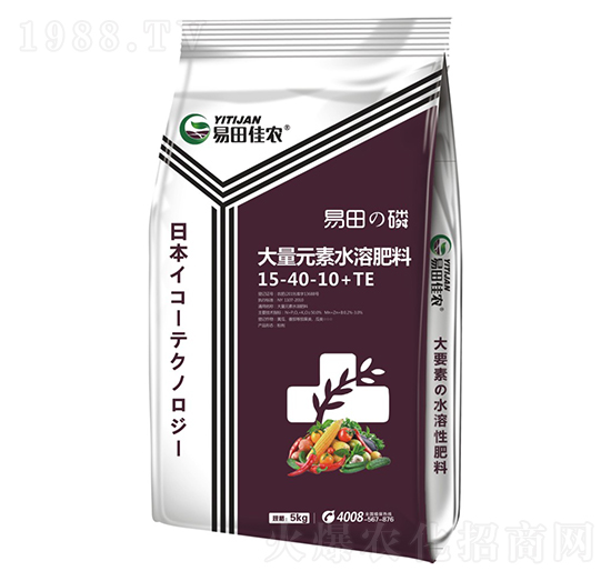 大量元素水溶肥料15-40-10+TE-易田磷-易田佳農(nóng)