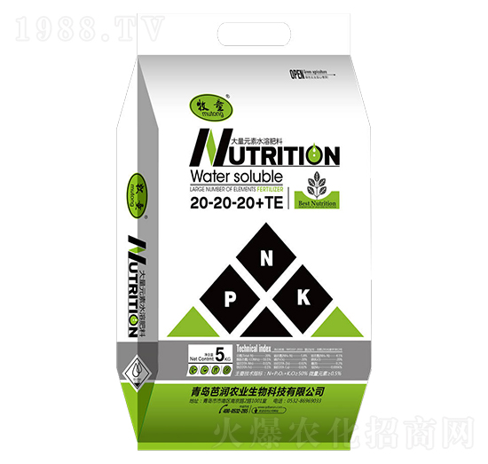 大量元素水溶肥20-20-20+TE-芭潤