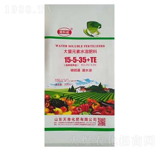 大量元素水溶肥料15-5-35+TE-天脊