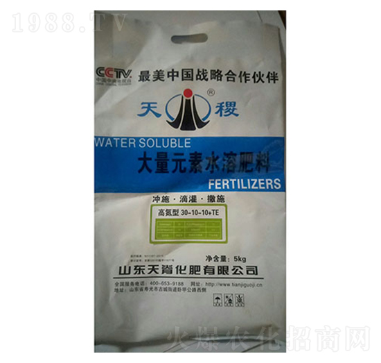 大量元素水溶肥料30-10-10+TE-天稷-天脊