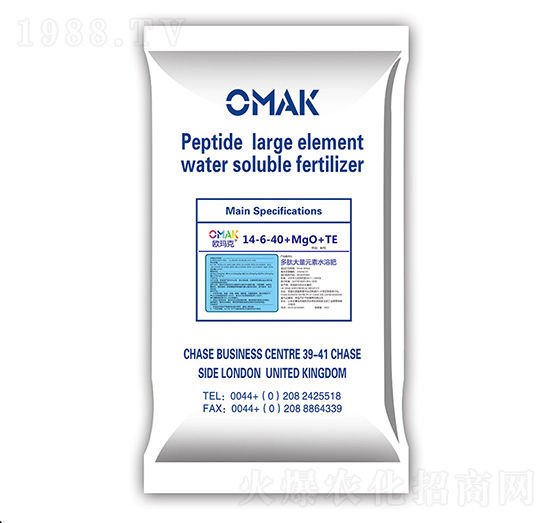 多肽大量元素水溶肥料14-6-40+MgO+TE-歐瑪克-方護作物
