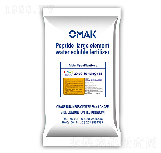 多肽大量元素水溶肥料20-10-30+MgO+TE-歐瑪克-方護作物