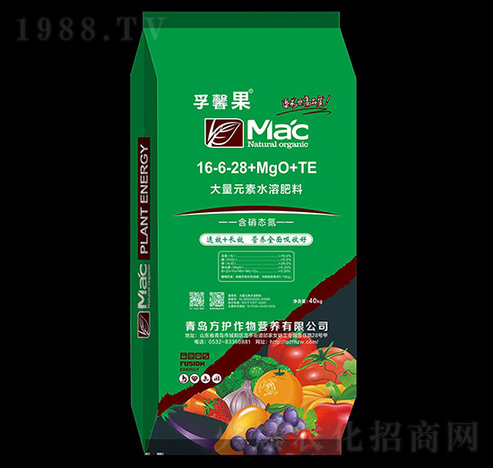 大量元素水溶肥料16-6-28+MgO+TE-孚馨果-方護(hù)作物