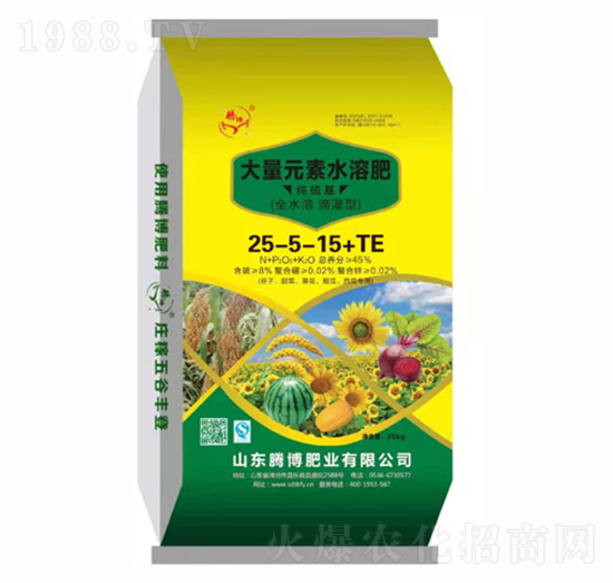 大量元素水溶肥料25-5-15+TE-騰博肥業(yè)
