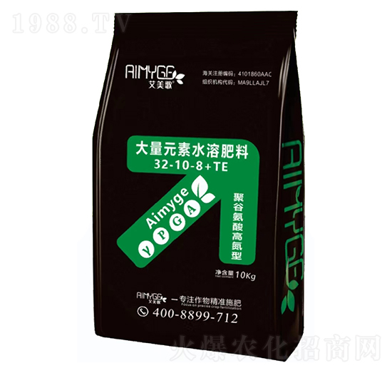 10kg聚谷氨酸高氮型大量元素水溶肥料32-10-8+TE-艾美歌