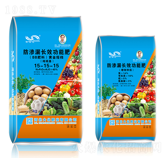 防滲漏長(zhǎng)效功能肥15-15-15-黃金搭檔+增效伴侶-大化肥業(yè)