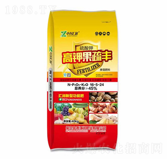 高鉀果蔬豐摻混肥料16-5-24-中堯匯潤(rùn)