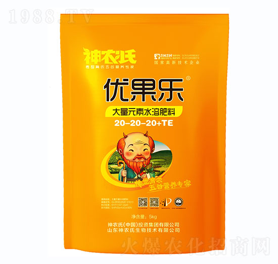 平衡型大量元素水溶肥料20-20-20+TE-優(yōu)果樂(lè)-神農(nóng)氏