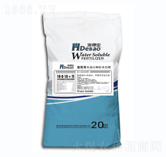 魚蛋白顆粒水溶肥16-8-18+TE-海得寶-美農(nóng)樂