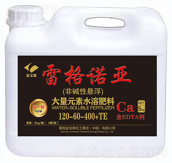 非堿性懸浮大量元素水溶肥120-60-400+TE-雷格諾亞-金谷丁