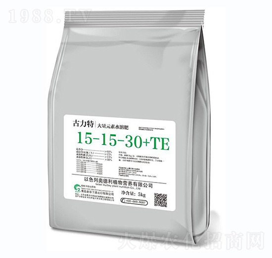 全元素大量元素水溶肥15-15-30+TE-古力特-金谷丁