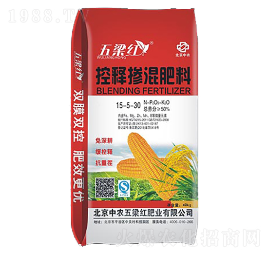 控釋摻混肥料15-5-30+TE-五梁紅