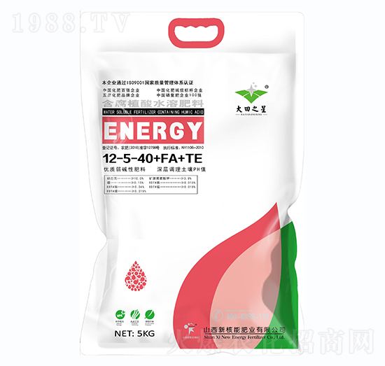 含腐植酸水溶肥料12-5-40+FA+TE-新核能