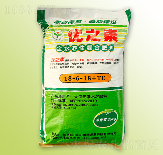 全水溶性復(fù)合肥料18-6-18+TE-優(yōu)之素-優(yōu)富斯