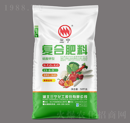 果蔬適用硫酸鉀型復(fù)合肥料15-6-9-三寧農(nóng)資