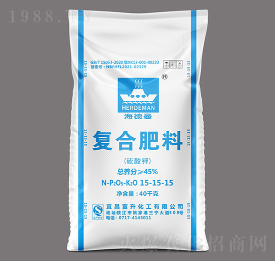 40kg硫酸鉀復(fù)合肥料15-15-15-海德曼-三寧農(nóng)資