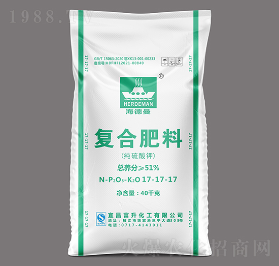 51%純硫酸鉀復(fù)合肥料17-17-17-海德曼-三寧農(nóng)資