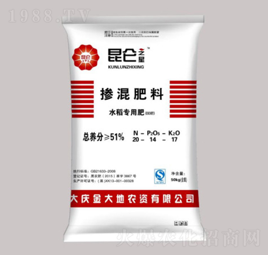 水稻專用摻混肥料（BB肥）20-14-17-昆侖之美-永利肥業(yè)