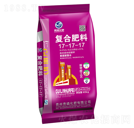 高濃度純硫酸鉀復合肥料17-17-17-貴磷化肥